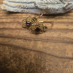 Elegant Gold and Purple Earrings